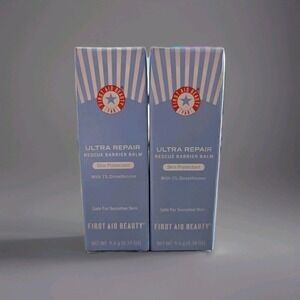 2 First Aid Beauty ULTRA REPAIR Rescue Barrier Balm with 1% Dimethicone, 0.34 oz